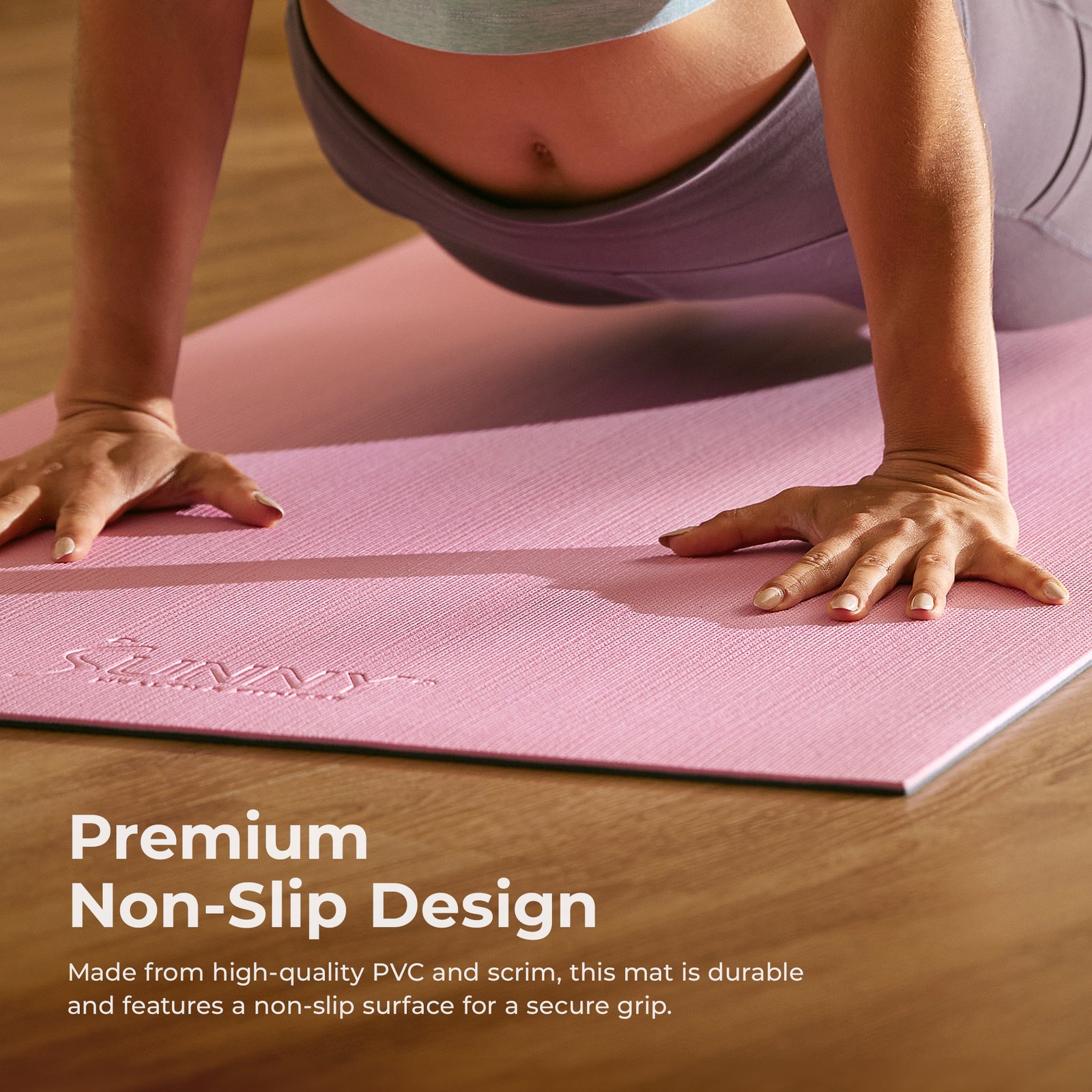 Sunny Health & Fitness Anti-Slip Dual Color Exercise Yoga Mat (Purple) - SF-EM02-PR - Image 5