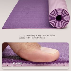 Sunny Health & Fitness Anti-Slip Dual Color Exercise Yoga Mat (Purple) - SF-EM02-PR
