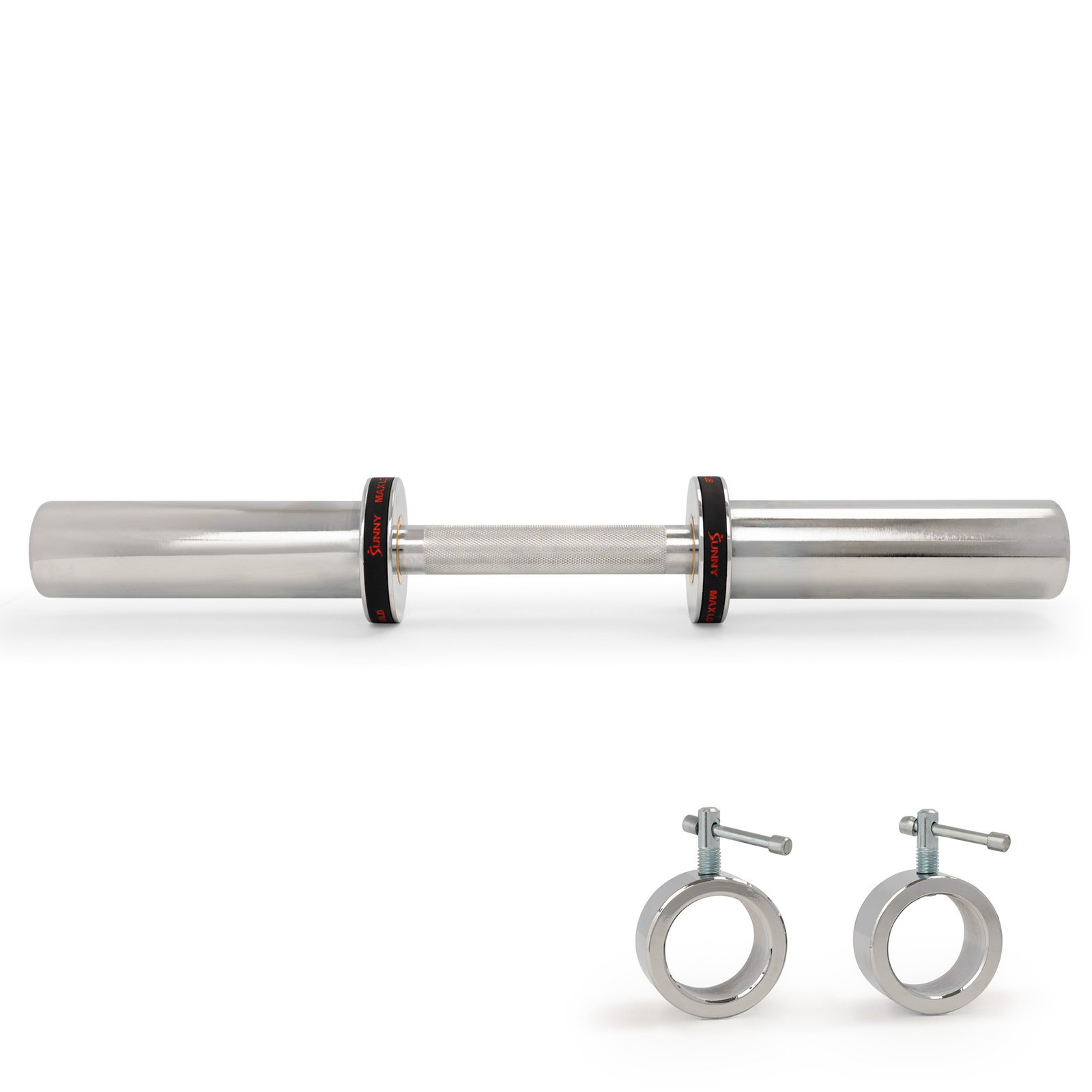 Sunny Health & Fitness 20" Olympic Dumbbell Handles with Ring Collars - Image 5