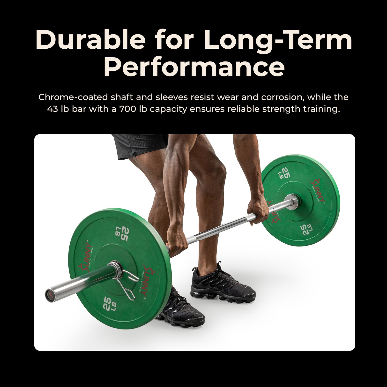 Sunny Health & Fitness 86" Olympic Bar 30MM Diameter - Image 4