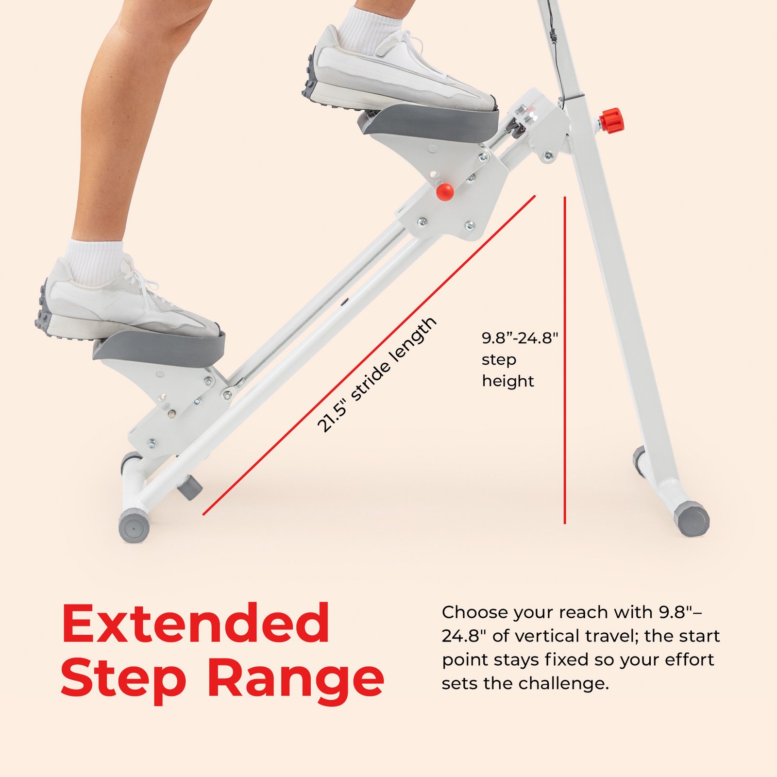 Sunny Health & Fitness Smart & Compact Step Climber in White - SF-S025025WT - Image 3