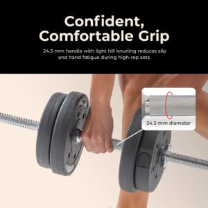 Sunny Health & Fitness 24" Threaded Chrome Dumbbell Bar (Pair)
