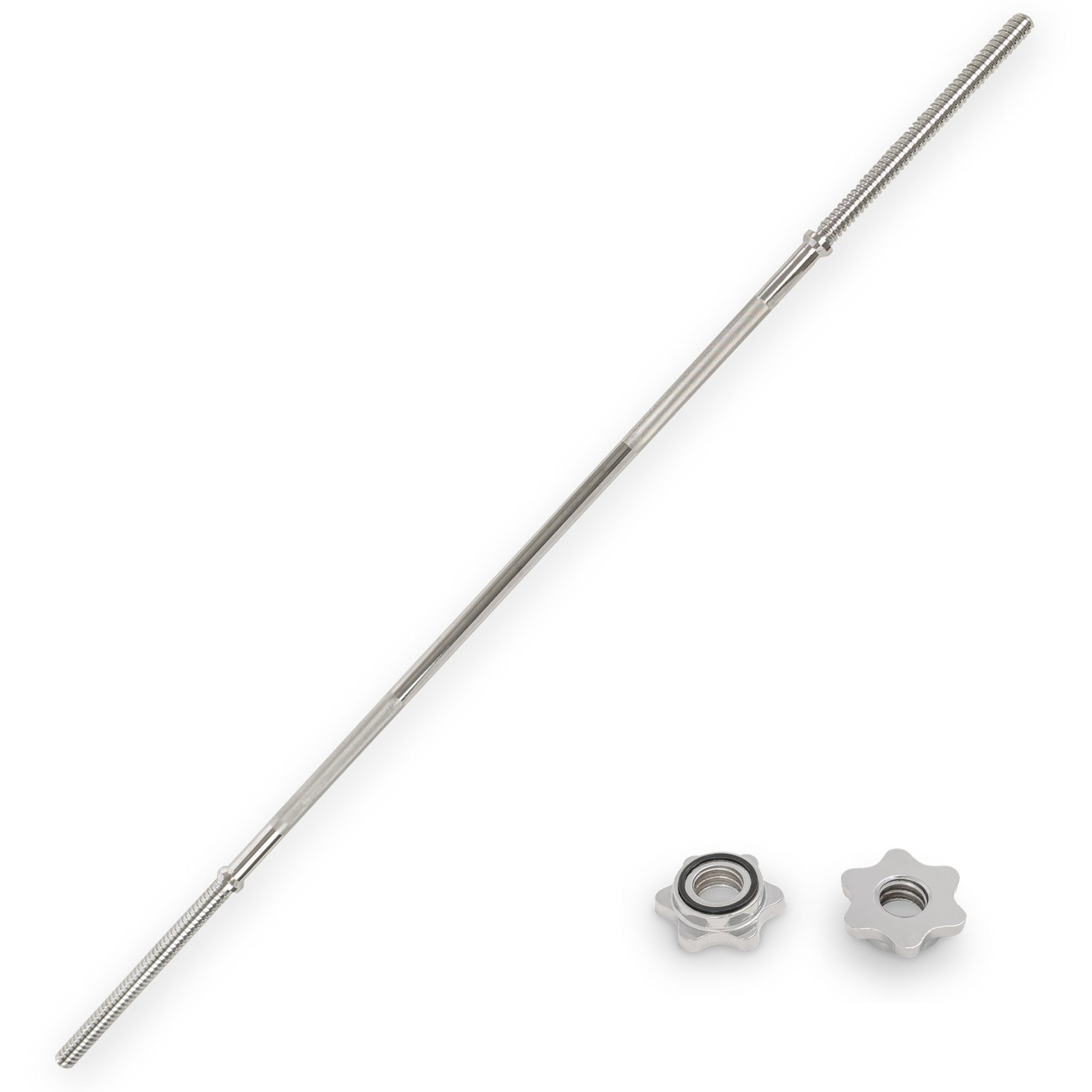 Sunny Health & Fitness 60" Threaded Chrome Barbell Bar - Image 5