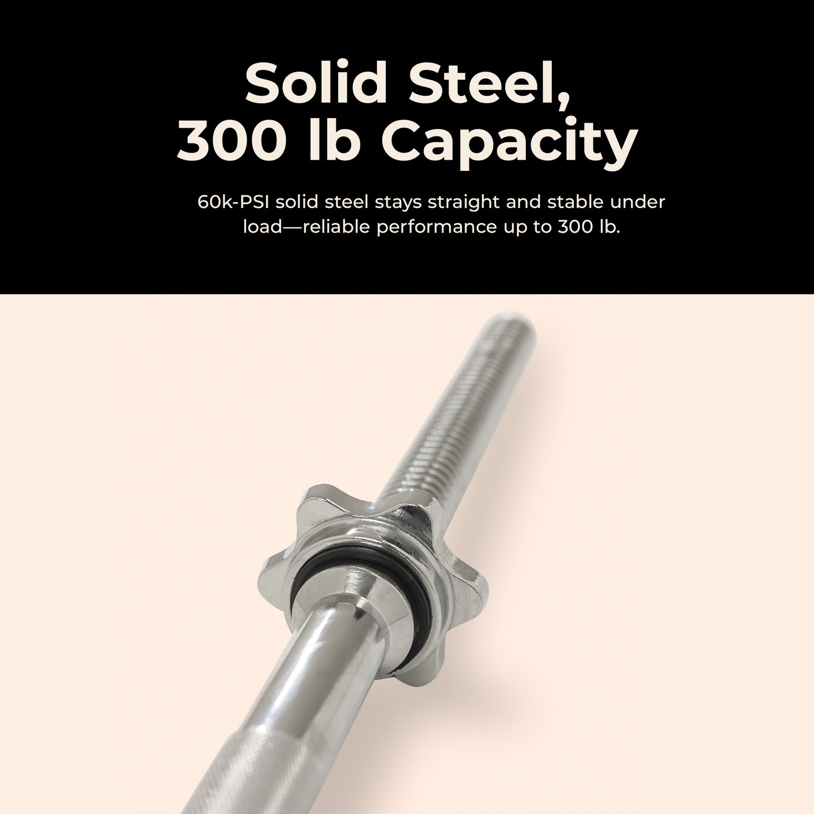 Sunny Health & Fitness 60" Threaded Chrome Barbell Bar - Image 4